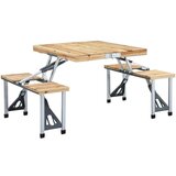 The Living Store Zložljiva miza za kampiranje s 4 sedeži jeklo aluminij - Miza In Stol Za Kampiranje, (22101447) | Shoptok.si