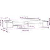  Stalak za monitor 100 x 27,5 x 15 cm od masivne borovine | shoptok.hr