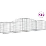  Lučne gabionske košare 15 kom 300x50x60/80 cm pocinčano željezo | shoptok.hr