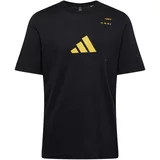 Adidas Funkcionalna majica 'TNS CAT G T' temno rumena / črna