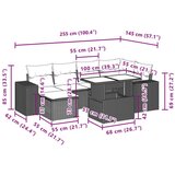  7-dijelni set vrtnih sofa od poliratana s jastucima crni | shoptok.hr