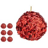  Set božićnih kuglica Šljokice Crvena Plastika 10 x 10 x 10 cm (8 kom.) | shoptok.hr