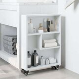 vidaXL Uska kolica za pohranu bijela 48x13x68 cm od konstruiranog drva | shoptok.hr