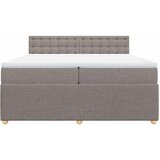  Krevet s oprugama i madracem smeđesivi 200x200 cm od tkanine | shoptok.hr