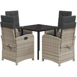  5-dijelni vrtni blagovaonski set od poliratana s jastucima sivi Siva Dužina stola 80 cm | shoptok.hr