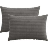  Presvlaka za jastuk 2 pcs HEERLEN Tamnosiva 50 x 75 cm Kord - Tamnosiva 50 x 75 cm 2 Slike