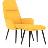 vidaXL Stol za sproščanje s stolčkom gorčično rumeno blago, (20821742) | Shoptok.si