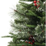  Osvetljena novoletna jelka s storži zelena 120 cm PVC in PE, (20669658) | Shoptok.si