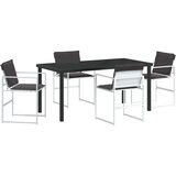  Vrtni set za objed 5 pcs Bijela Textilene i čelik | shoptok.hr