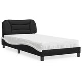  The Living Store Postelja z vzmetnico črna in bela 100x200 cm umetno usnje - Postelja, (21457100) | Shoptok.si