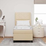  LED Box Spring Krevet s uzglavljem Krema 80 x 200 cm tkanina | shoptok.hr