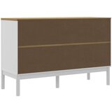 vidaXL Garderobna omara FLORO bela 114x43x74 cm trdna borovina | Shoptok.si