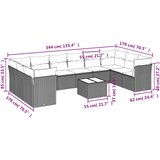  11-dijelni set vrtnih sofa od poliratana s jastucima smeđi | shoptok.hr