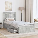  Okvir za krevet s uzglavljem Betonski sivi 100 x 200 cm | shoptok.hr