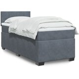 vidaXL Box spring postelja z vzmetnico temno siv 90x190 cm žamet Cene