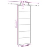  Klizna vrata s priborom crna 76 x 205 cm od ESG stakla | shoptok.hr