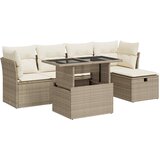 vidaXL 6-dijelni set vrtnih sofa s jastucima bež od poliratana | shoptok.hr