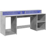  Radni stol s LED svjetlima sivi 200x55x91 cm konstruirano drvo | Shoptok.si