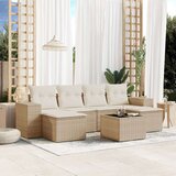  7-dijelni set vrtnih sofa od poliratana s jastucima bež | shoptok.hr
