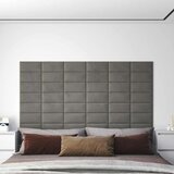  Zidna uzglavlja 12 pcs Svijetlo siva 30 x 15 cm Baršun | shoptok.hr