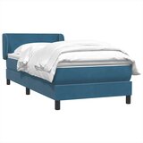 Box spring postelja z vzmetnico temno modra 100x210 cm žamet, (21792341) | Shoptok.si