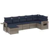 vidaXL 7-delni vrtni komplet sedežnih garnitur z blazinami siv poli ratan, (5000293442) | Shoptok.si