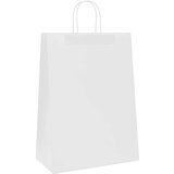  Papirnate vrećice 50 kom s ručkama bijele 32x17x44 cm | shoptok.hr