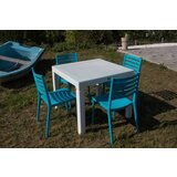  Baštenski set zara 4 stolice i sto sa staklom 90x90 belo plavi | Eponuda.com