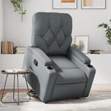 vidaXL Naslanjač s funkcijo vstajanja siva umetno usnje | Shoptok.si