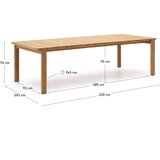 Kave Home Vrtna jedilna miza iz hrastovega lesa 102x220 cm Icaro - | Shoptok.si