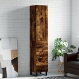  Visoka komoda dimljeni hrast 34,5x34x180cm konstruiranog drva | shoptok.hr
