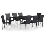  9-dijelni vrtni blagovaonski set crni | shoptok.hr