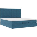  Otomanski posteljni okvir z vzmetnicami moder 160x200 cm žamet, (22053740) | Shoptok.si