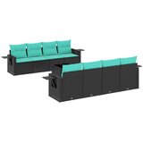 vidaXL Vrtni set od 9 dijelova s jastucima crni poliratan - Crna i plava 1 | shoptok.hr