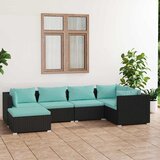  6-dijelna vrtna garnitura od poliratana s jastucima crna | shoptok.hr