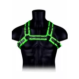 Ouch! Glow in the Dark Buckle Bulldog Harness S/M