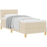 Krevet s opruga kutije s jastukom Krema 80 x 200 cm tkanina | Eponuda.com