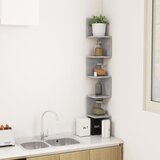  Zidne kutne police siva boja betona 20 x 20 x 127,5 cm drvene | shoptok.hr