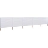  Vjetrobran s 5 panela od tkanine 600 x 80 cm pješčano bijeli | shoptok.hr