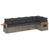 Maison Chic Seti vrtnega pohištva - Vrtna garnitura - Vrtni pohištvo set 6-delna z blazinami siv poli ratan, (21804129) | Shoptok.si