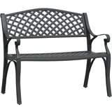 vidaXL vrtna klupa 102 cm od lijevanog aluminija crna | shoptok.hr
