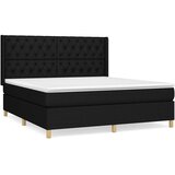  Krevet s oprugama i madracem crni 160x200 cm od tkanine | shoptok.hr