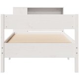 vidaXL Krevet s regalom za knjige bez madraca bijeli 75x190cm borovina | shoptok.hr
