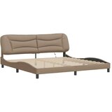 Okvir kreveta LED boja cappuccina 200 x 200 cm umjetna koža | shoptok.hr