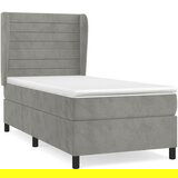 The Living Store Box spring postelja z vzmetnico svetlo siva 80x200 cm žamet - Box Spring Postelja, (21489717) | Shoptok.si