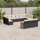  13-dijelni set vrtnih sofa s jastucima poliratan crni | shoptok.hr
