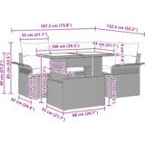 vidaXL 5-dijelni set vrtne sofe s jastucima Bež Poli ratan | shoptok.hr