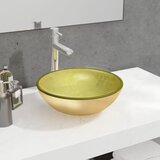 vidaXL Umivalnik kaljeno steklo 35x12 cm zlat Cene