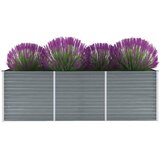  Vrtna sadilica od pocinčanog čelika 240 x 80 x 77 cm siva | shoptok.hr