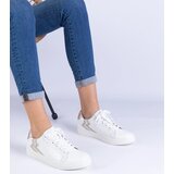 D/CEO marka niezdefiniowana White women's sneakers with embossing and glitter Laneta | ePonuda.com